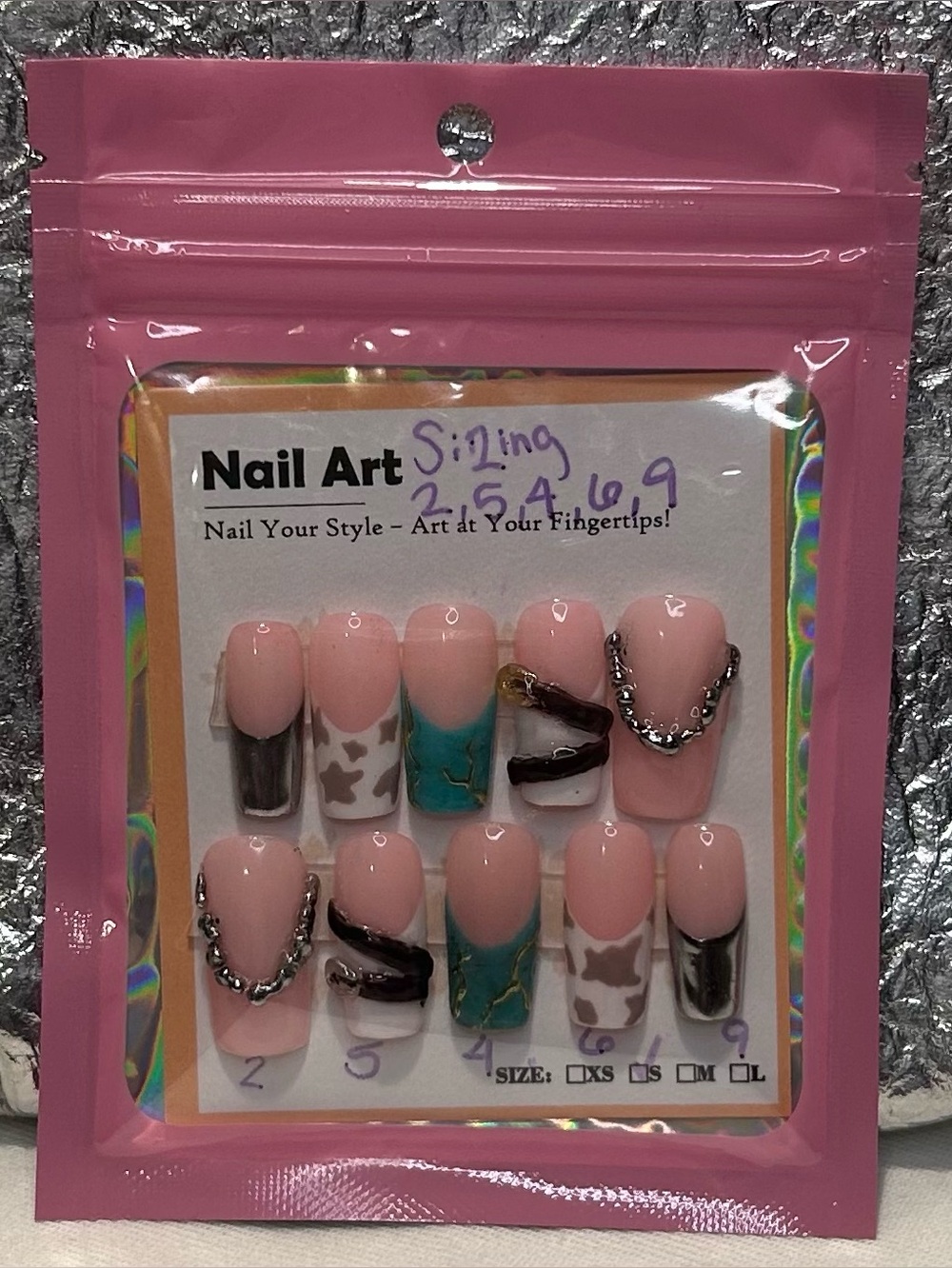 Hand Painted Press-On Nail Set — Urban Cowgirl